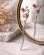 Crimson Serpent Hair Pin