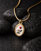 Cute Rose Pearl Floral Pendant for Women