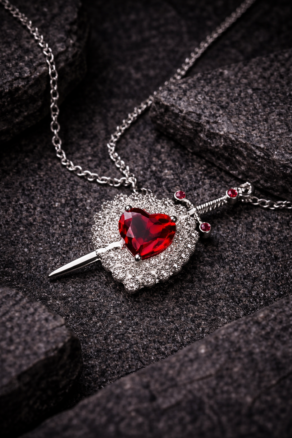 Heart & Sword- Couple's Matching Chains