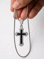 ICED BLACK CROSS CHAIN
