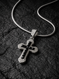 ICED BLACK CROSS CHAIN