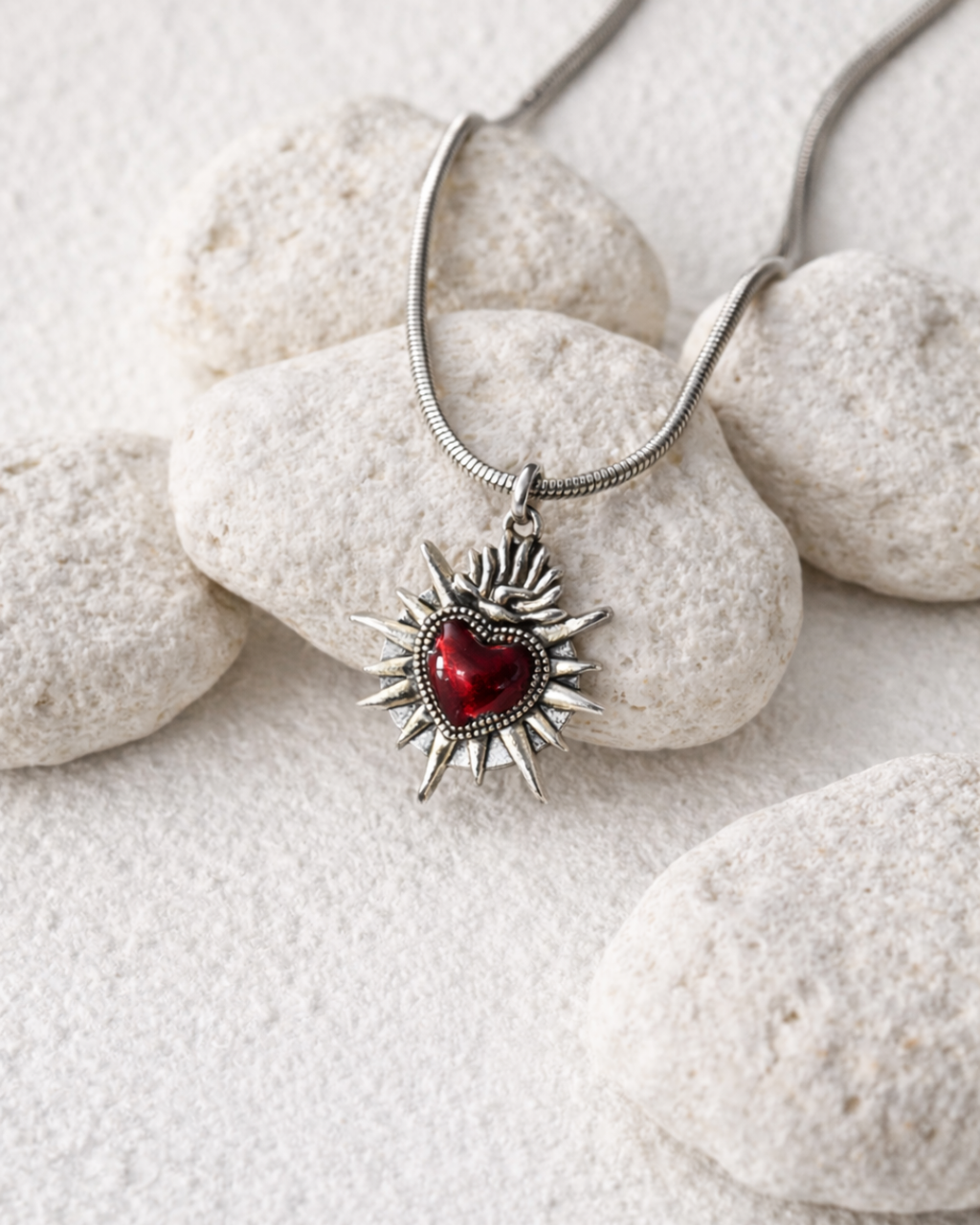 Red Heart Spiked Charm