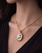 Cute Rose Pearl Floral Pendant for Women